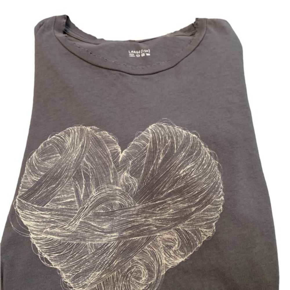 Women’s Grey SS T Shirt Size Large‎ Love Style